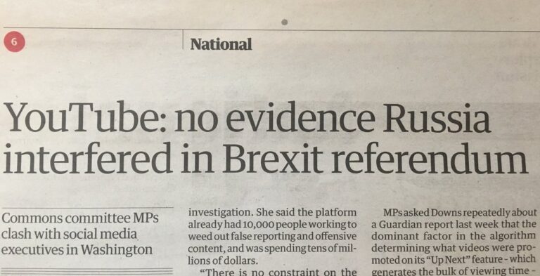 Youtube en Twitter vinden geen bewijs Russische inmenging in Brexit