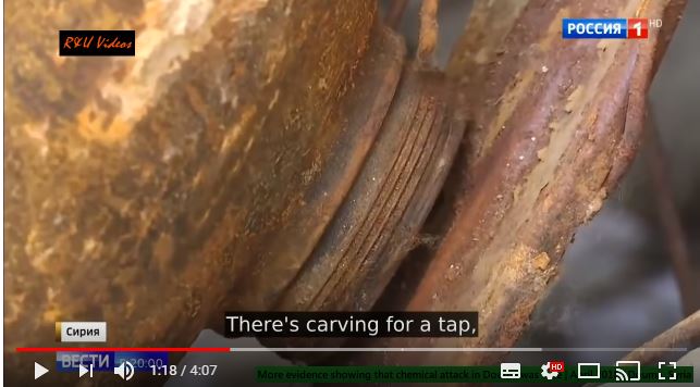Russian media nonsense on chemical attack in Douma: undamaged screw thread for valve
