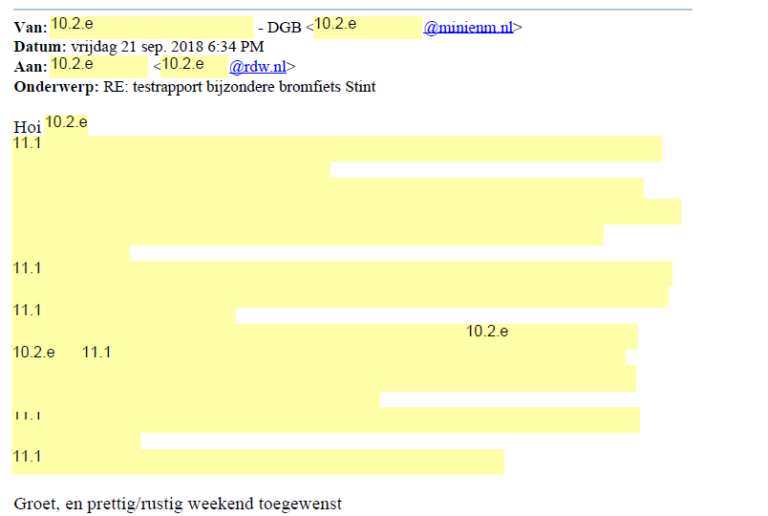 Status van de WOB over Stint