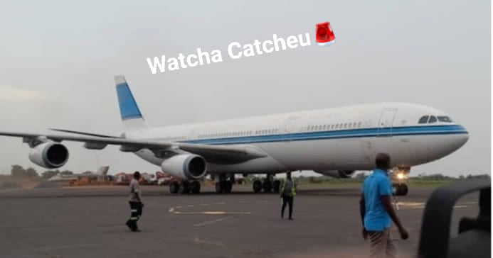Former Kuwait Airways Airbus A340 chained up in Africa. Possibly related to drugs smuggling