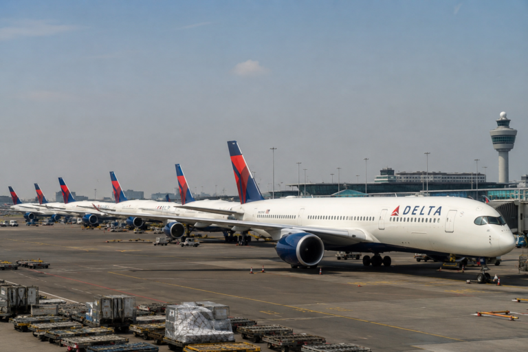 Fout van Yteke: er staan geen 16 vliegtuigen van Delta gestationeerd op Schiphol