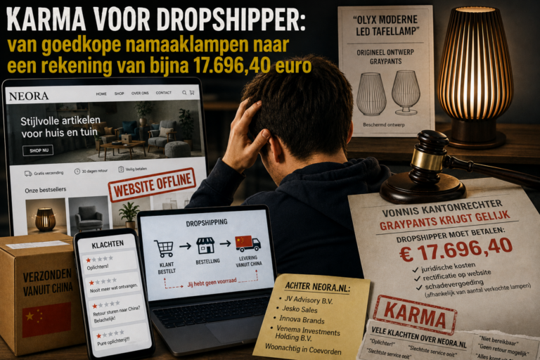 Karma voor Drentse dropshipper: van goedkope namaaklampen naar een rekening van bijna 18.000 euro